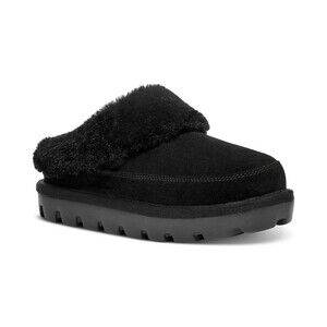 NEW Koolaburra by UGG Women's Size 7 Faux Fur Trim Tizzey Slipper Black Suede